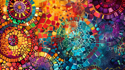 Dynamic Mosaic Pattern with Vibrant Colors