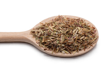 willow tea plant on wooden spoon, png file