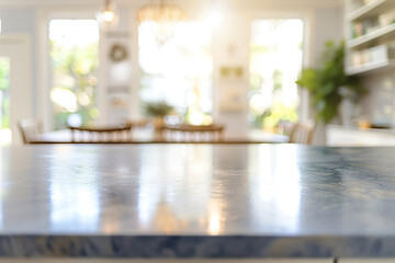 A kitchen with a countertop that is shiny and clean, generative ai image.