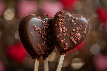 Valentine s day delight  ice cream stick coated in rich chocolate for a sweet treat