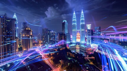 Night Lights of Kuala Lumpur: A Digital Cityscape