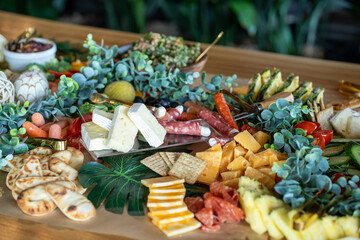 A table filled with various appetizer food 