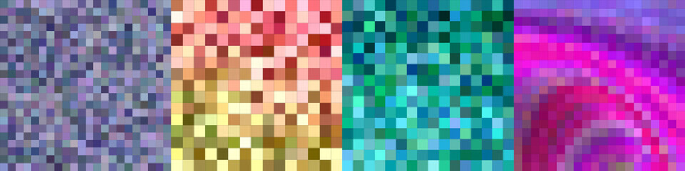 Abstract square mosaic pattern background set