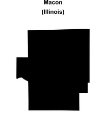 Macon County (Illinois) blank outline map