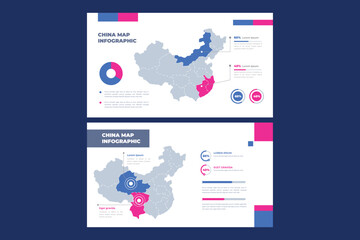 Linear china map infographic