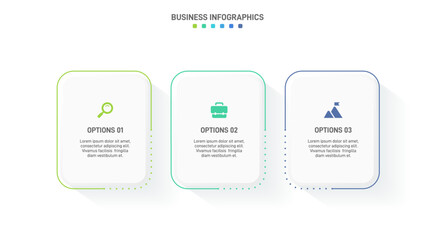Fototapeta premium Horizontal progress bar featuring 3 arrow-shaped elements, symbolizing three six stages of business strategy and progression. Clean timeline infographic design template. Vector for presentation