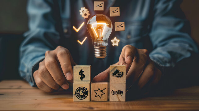 Innovation and quality improvement in business with financial growth