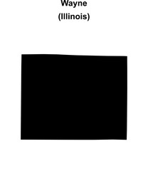 Obraz premium Wayne County (Illinois) blank outline map