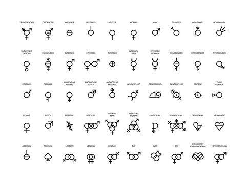 50 Diverse Gender Identity and Sexual Orientation Symbols