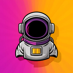 Fototapeta premium Minimalist Astronaut Illustration in Vibrant Colors