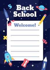 Back to school card template
