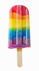 Rainbow frozen juice on a white background