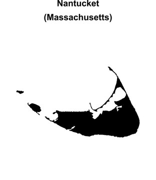 Nantucket County (Massachusetts) blank outline map