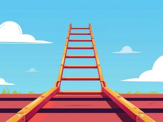Agility ladder, speed training equipment, flat design illustration