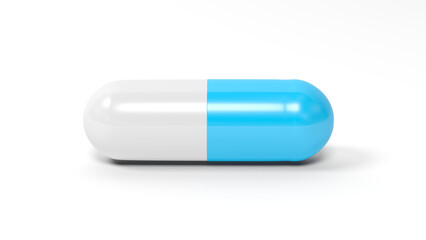Pill isolated on white background. 3d illustration.