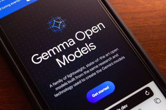Vancouver, CANADA - Jul 4 2024 : Website of Gemma seen in iPhone screen. Gemma is a family of lightweight, state-of-the-art open models by Google, based on the same research as the Gemini models