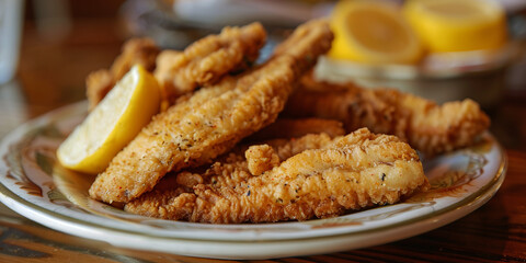 Fried catfish on the table