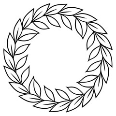 Circle of leaves vector illustration.