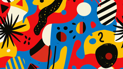 Abstract Shapes in Bold Primary Colors