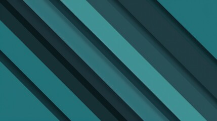 Obraz premium Abstract teal and dark green diagonal stripes digital art background.
