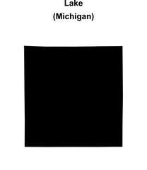 Obraz premium Lake County (Michigan) blank outline map