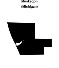 Muskegon County (Michigan) blank outline map