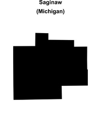 Saginaw County (Michigan) blank outline map