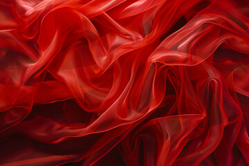 Obraz premium A red fabric with a pattern of waves