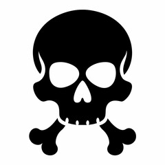 Minimalist Skull and Crossbones Vector Silhouette