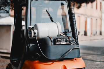 Propane Butane LPG Tank On Industrial Forklift © I am from Mykolayiv