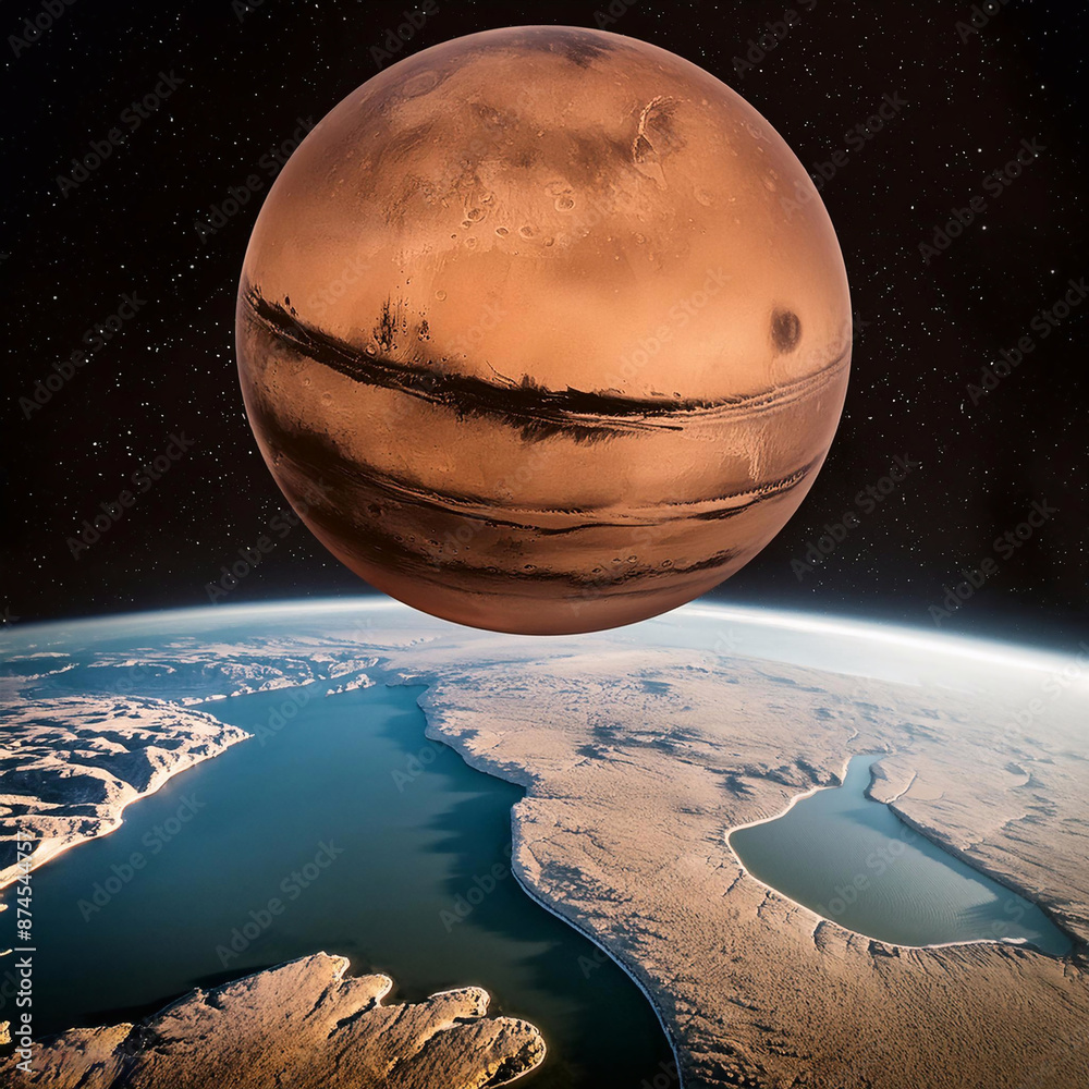 Poster planet in outer space,ai