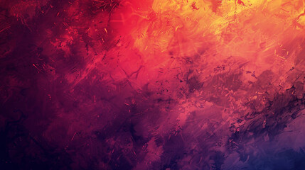 A red and orange background with splatters of paint