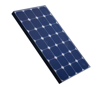 Isolated Blue Solar Panel with Hexagonal Cells on Transparent Chromakey Background for Renewable Energy - Powered by Adobe