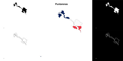 Obraz premium Puntarenas province blank outline map