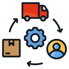 Supply Chain Management  Icon Element For Design