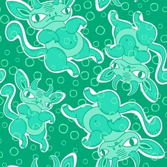 Cartoon monsters seamless pattern for wrapping paper and fabrics and linens