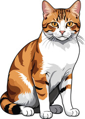 Graceful Aegean cat vector and Illustration