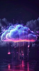 Cloud storage. A digital service or application that transfers data to a server or hosting service