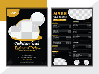 Print Modern restaurant menu design template for fast food