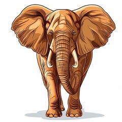Obraz premium Detailed Illustration of an Elephant - Perfect for Wildlife Artwork, Educational Materials, and Nature-Themed Designs