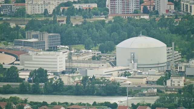 The nuclear reactor of Institut Laue-Langevin ILL, an international scientific facility, situated on the Polygone Scientifique in Grenoble, France