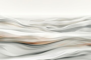 Elegant and serene digital art of abstract wavy lines in beige and white tones emphasizing calmness and fluidity