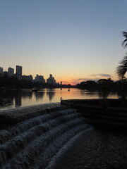 Fototapeta premium sunset over the river