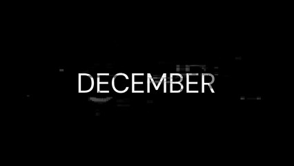 Obraz premium 3D rendering December text with screen effects of technological glitches