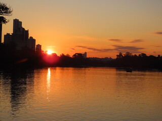 sunset over the river