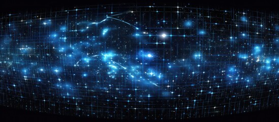 Obraz premium Cosmic Grid: A Digital Depiction of the Universe
