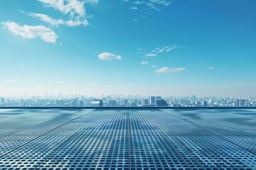 Empty concrete grid floor for development project