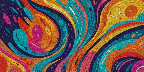 Oil Bold and vibrant Neo-Fauvism style abstract art background with complementary colors. Vector Illustration For Wallpaper, Banner, Background, Card, Book Illustration, landing page