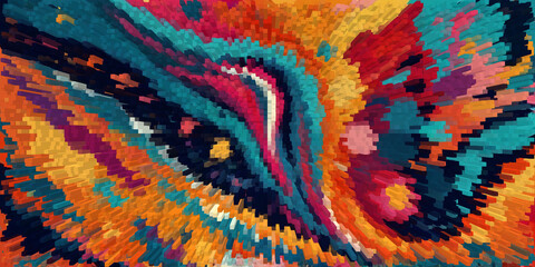 Oil Bold and vibrant Neo-Fauvism style abstract art background with complementary colors. Vector Illustration For Wallpaper, Banner, Background, Card, Book Illustration, landing page