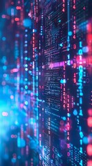 Obraz premium Digital transformation concept. System engineering. Binary code. Programming